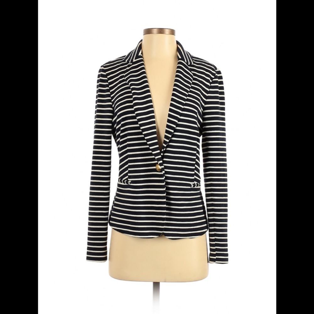 Cato J/M Sportswear Black & White Striped Blazer
